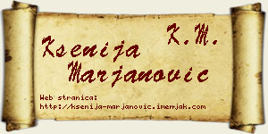 Ksenija Marjanović vizit kartica